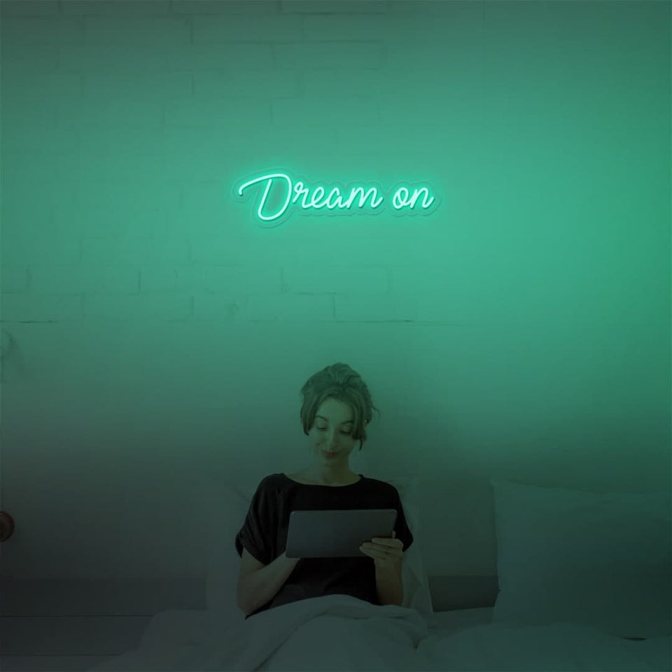 DREAM ON MINT GREEN COLOR NEON SIGN