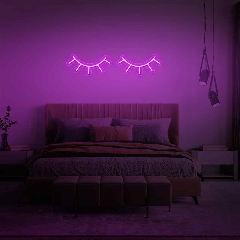 Eyelashes neon sign