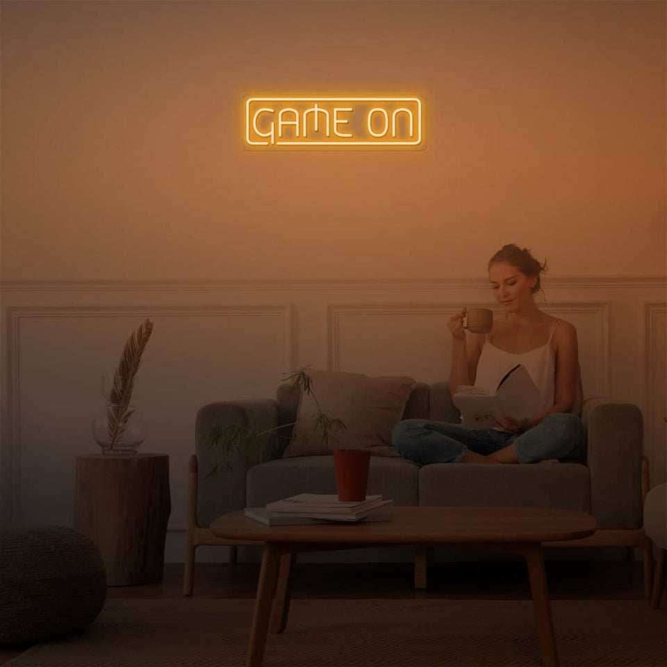 GAME ON ORANGE COLOR NEON SIGN