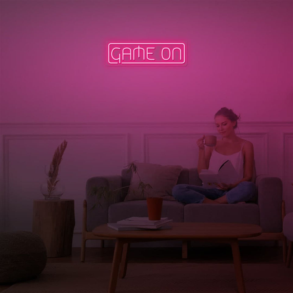 GAME ON PINK COLOR NEON SIGN