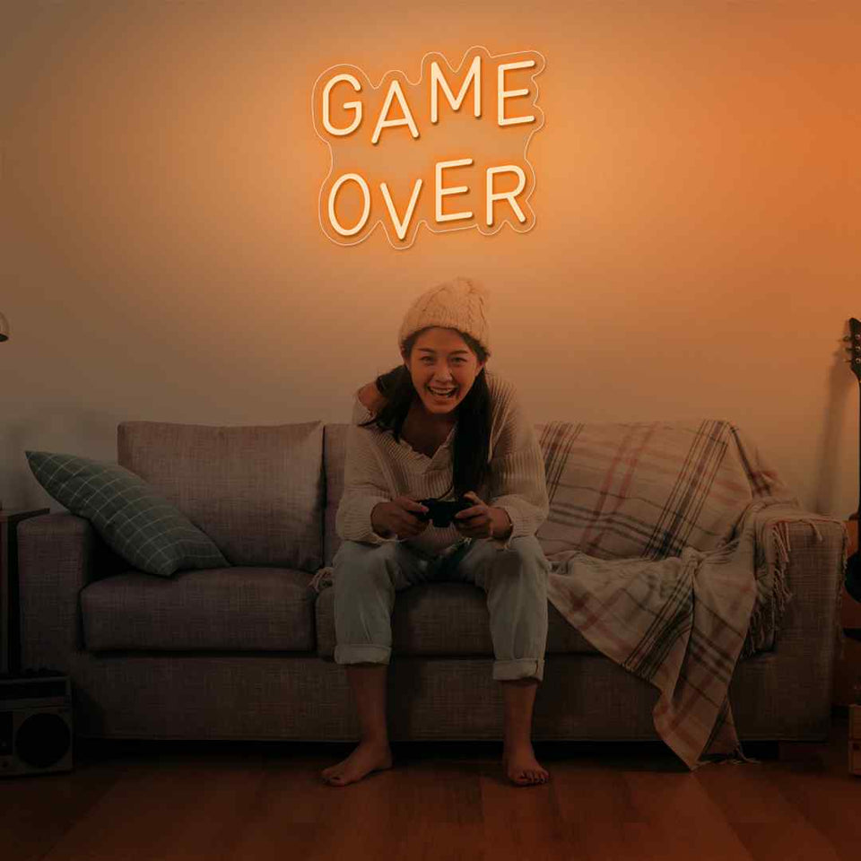 Game over neon sign