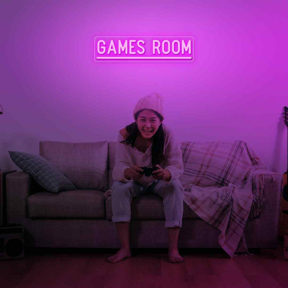 Games room neon sign
