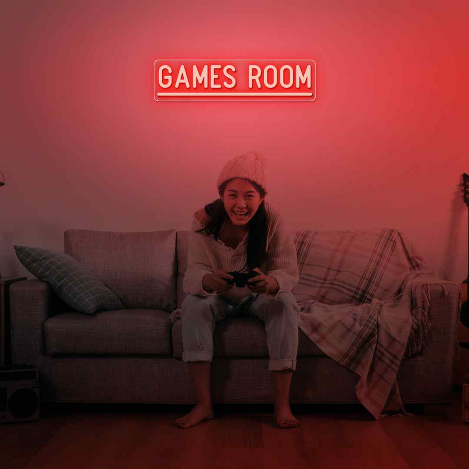 Games room neon sign