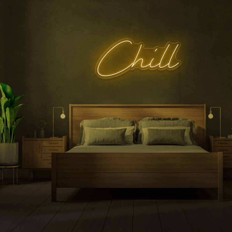 CHILL GOLDEN YELLOW COLOR LED NEON SIGN