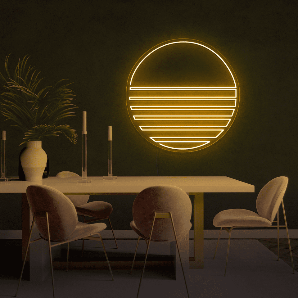 VAPOR SUN GOLDEN YELLOW COLOR LED NEON SIGN