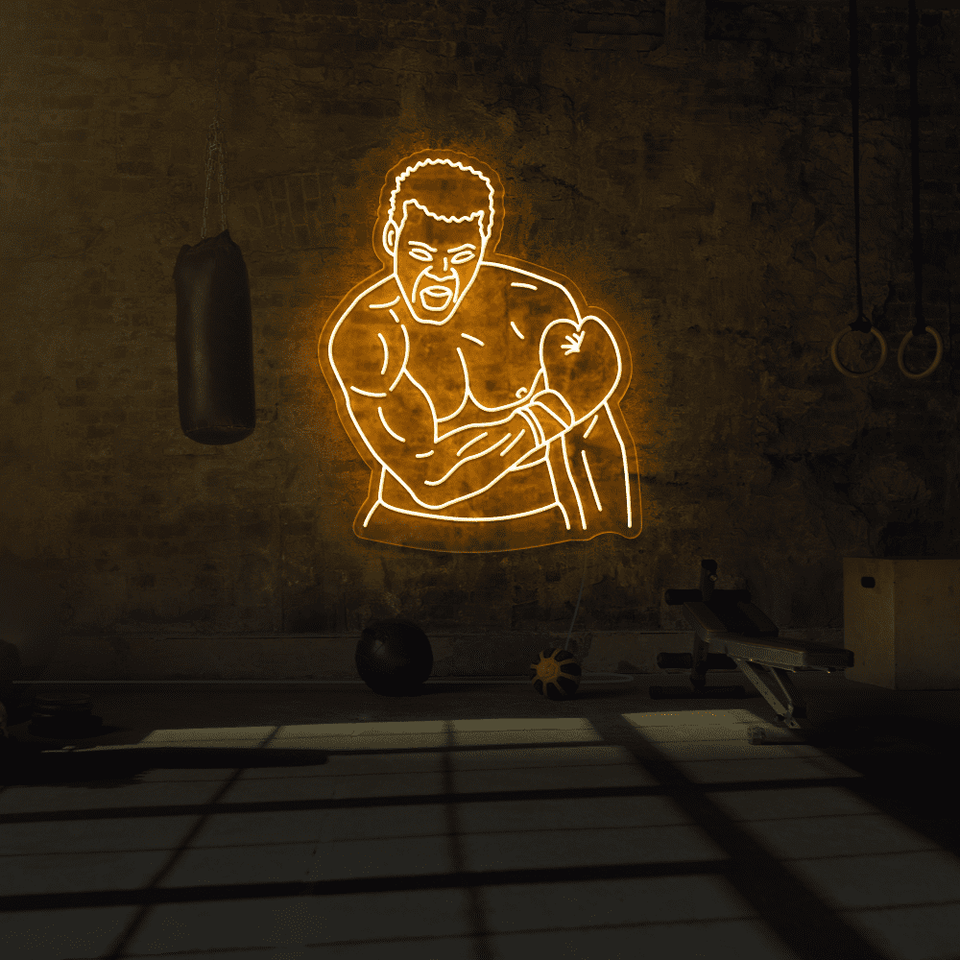 MUHAMMAD ALI GOLDEN YELLOW COLOR LED NEON SIGN