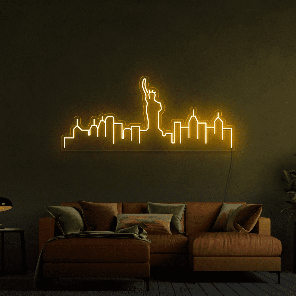 NEW YORK GOLDEN YELLOW COLOR LED NEON SIGN