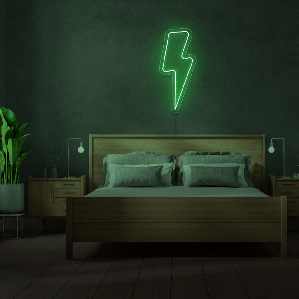 LIGHTNING BOLT GREEN COLOR LED NEON SIGN