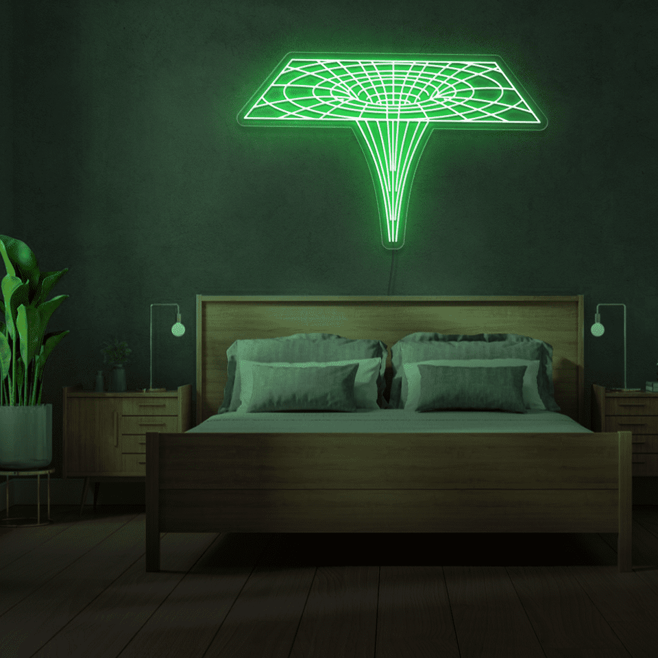 Black Hole as LED neon sign in green color designed by Neon Marvels