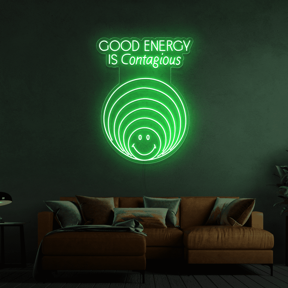GOOD ENERGY IS CONTAGIOUS RED COLOR LED NEON SIGN