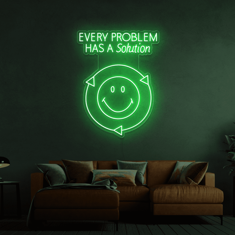 EVERY PROBLEM HAS A SOLUTION RED COLOR LED NEON SIGN