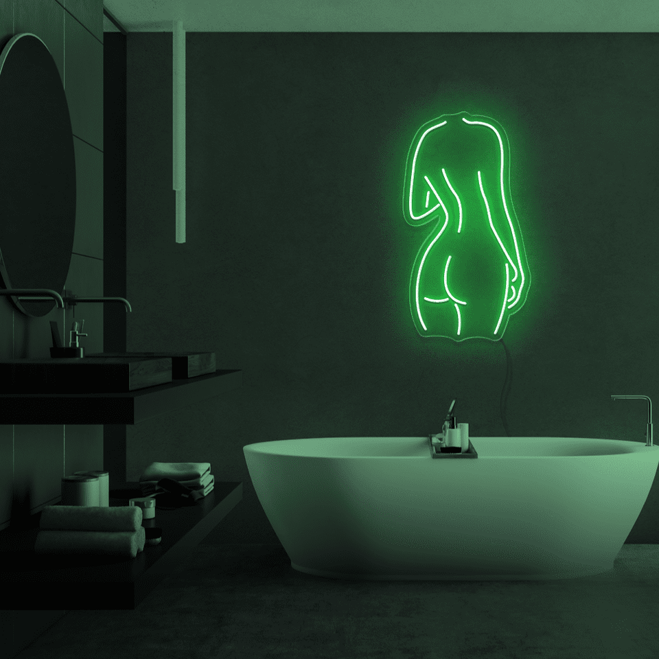 GIRL BACKSIDE GREEN COLOR LED NEON SIGN