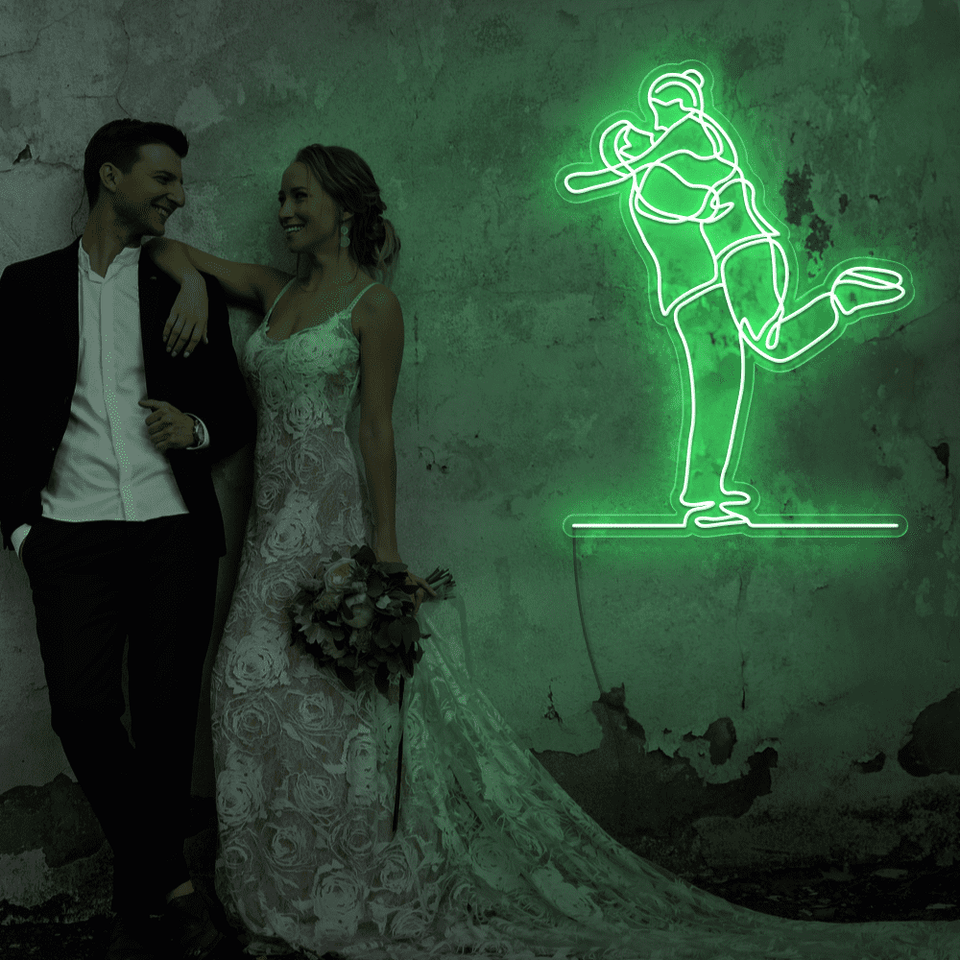 Lovely Couple LED neon sign in green color - from Neonmarvels.com
