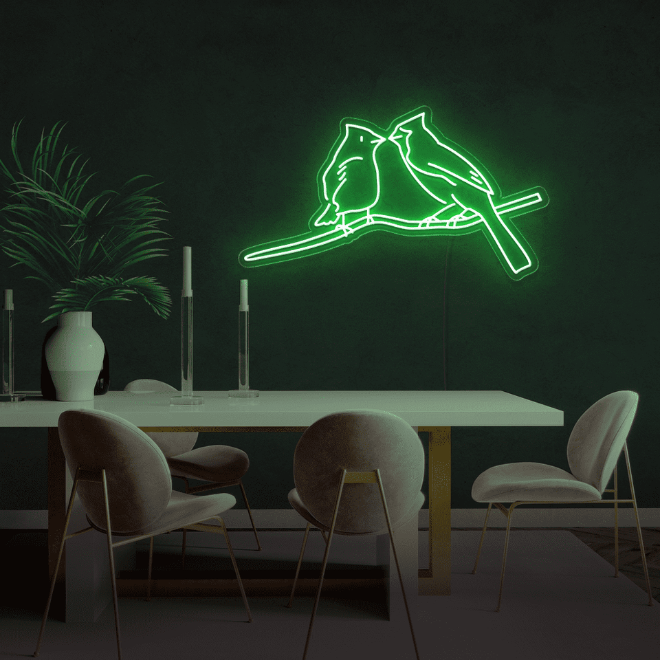 TWO BIRDS GREEN COLOR LED NEON SIGN