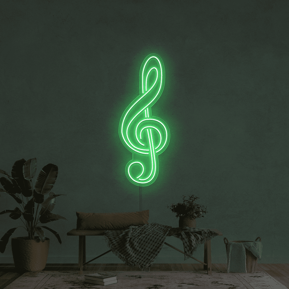 Treble Green Color LED Neon sign - made by Neon Marvels