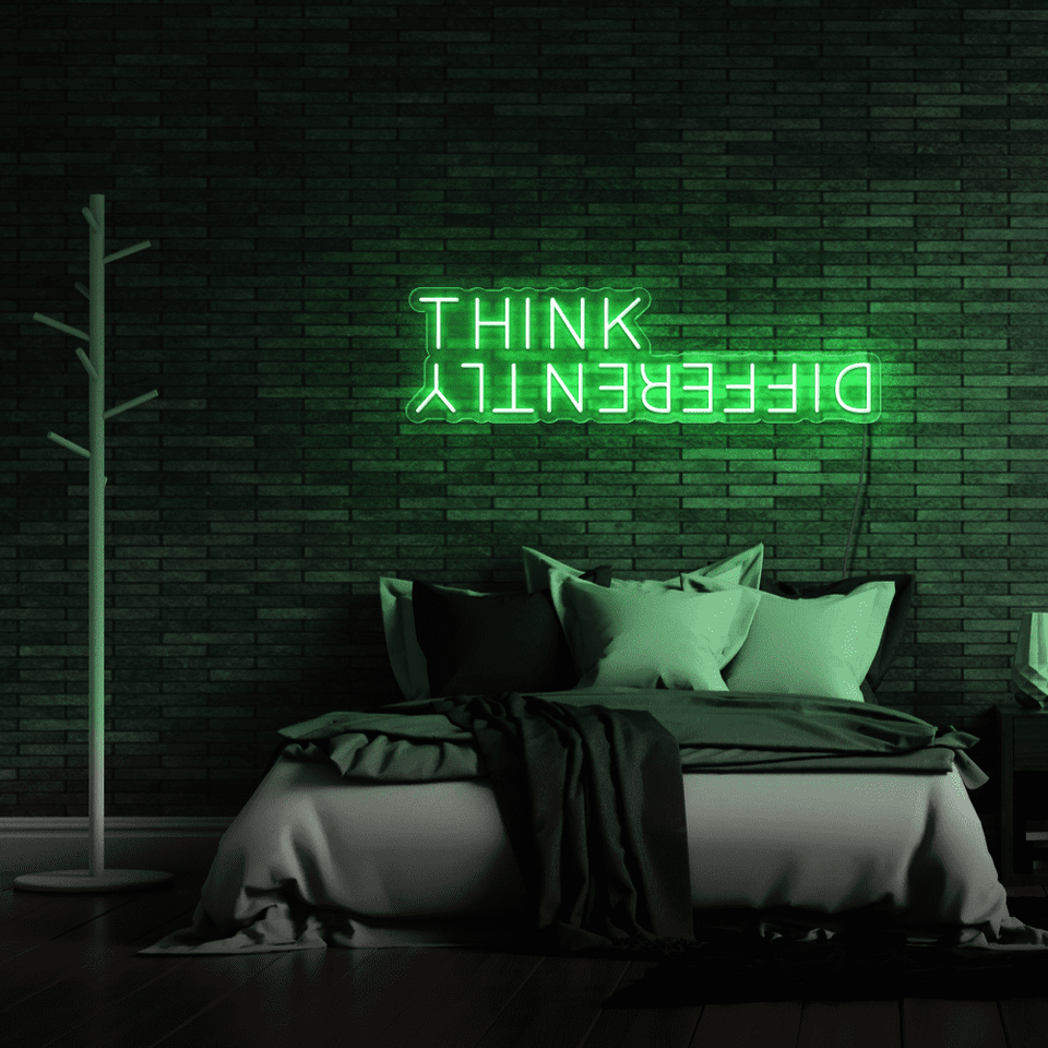 THINK DIFFERENTLY GREEN COLOR LED NEON SIGN