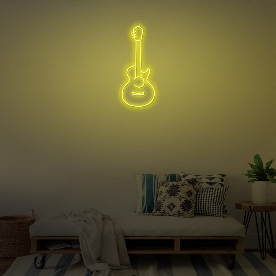 GUITAR GOLDEN YELLOW COLOR NEON SIGN