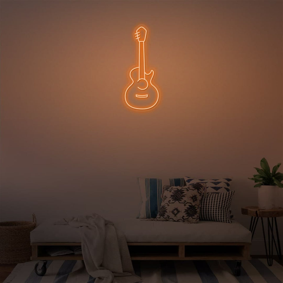GUITAR ORANGE COLOR NEON SIGN