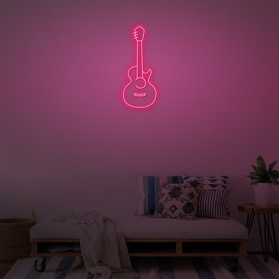 GUITAR PINK COLOR NEON SIGN