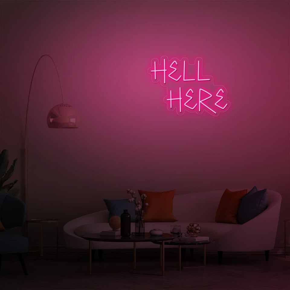 HELL HERE PINK COLOR NEON SIGN