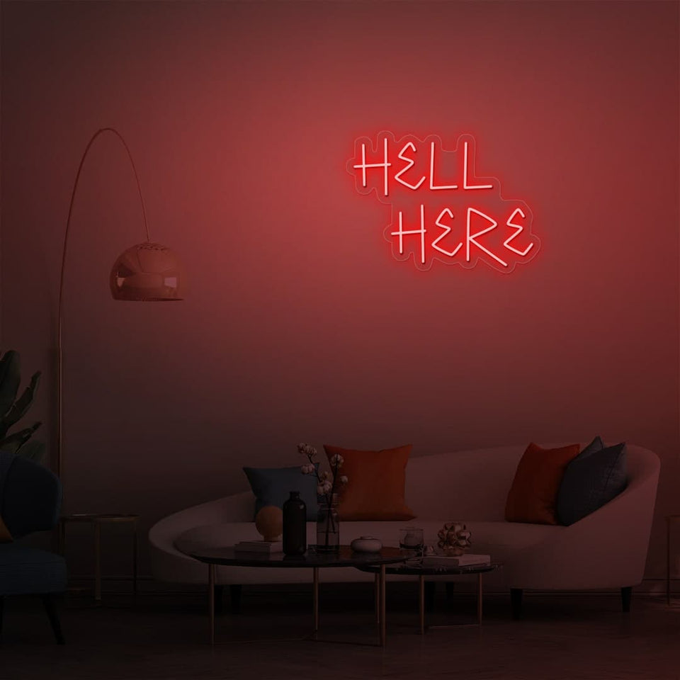 HELL HERE RED COLOR NEON SIGN