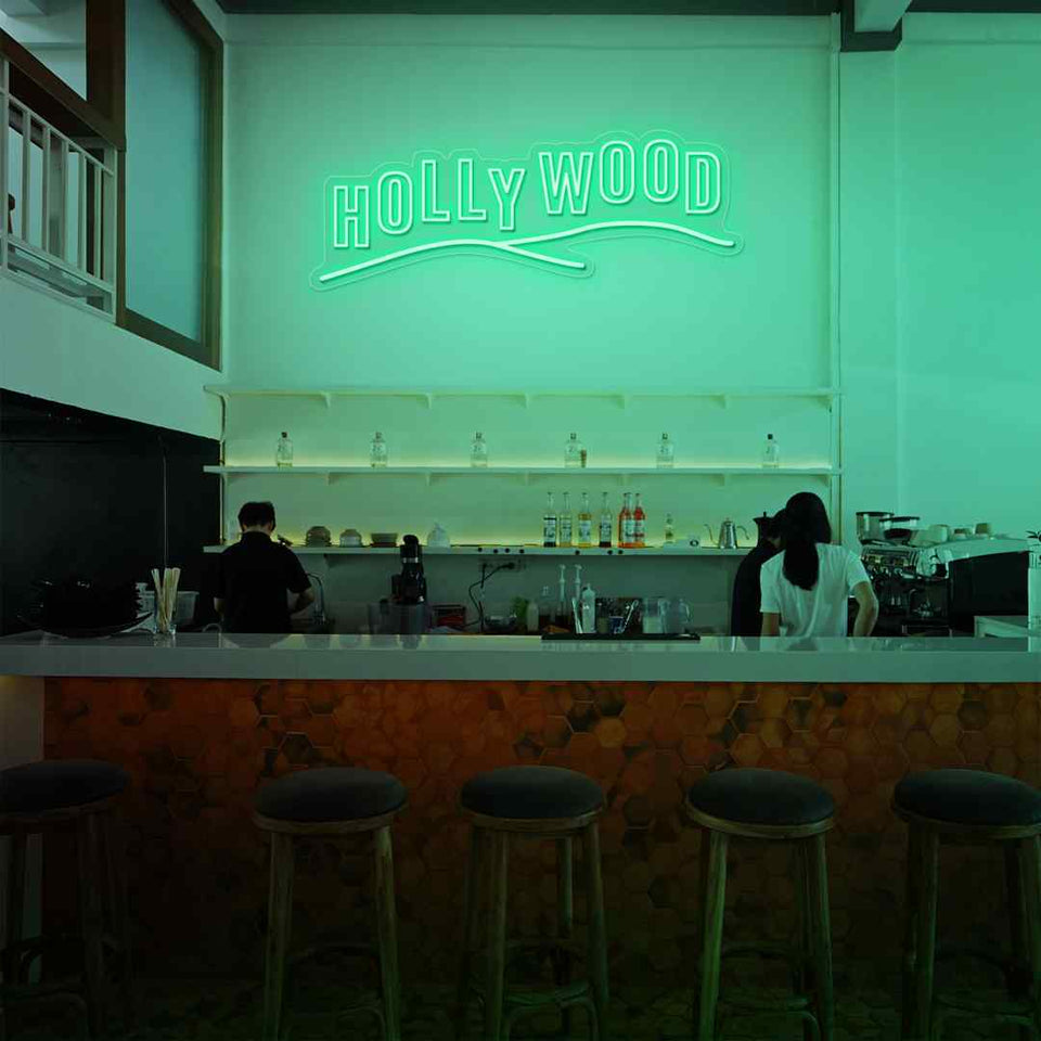 Hollywood neon sign