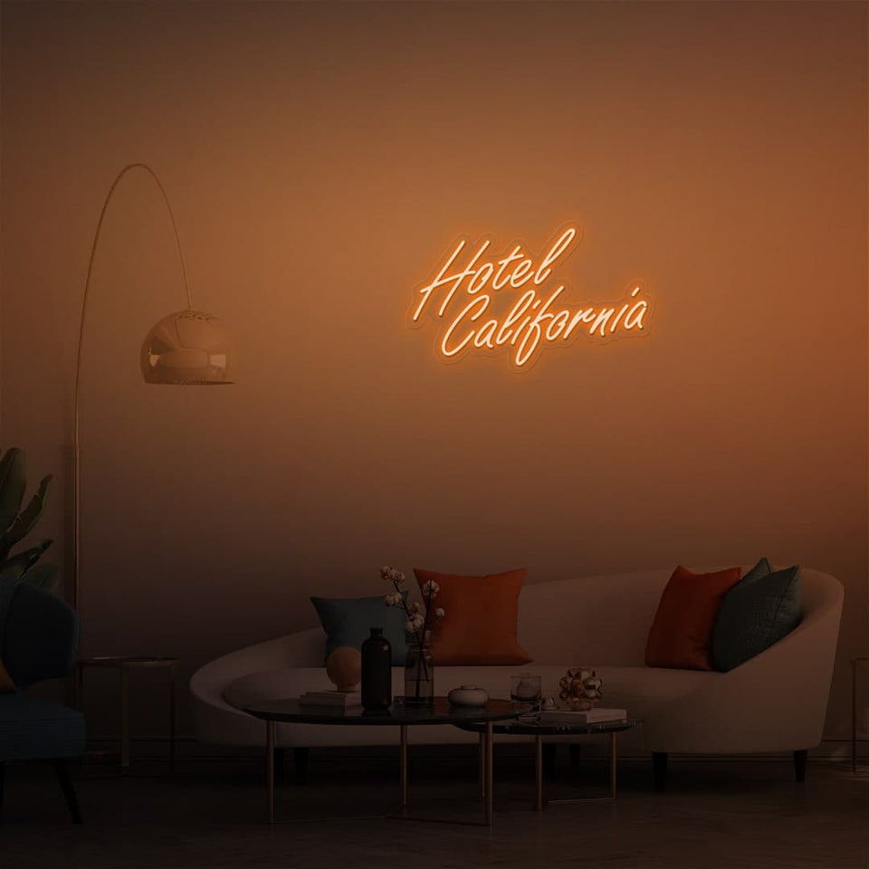 HOTEL CALIFORNIA ORANGE COLOR NEON SIGN