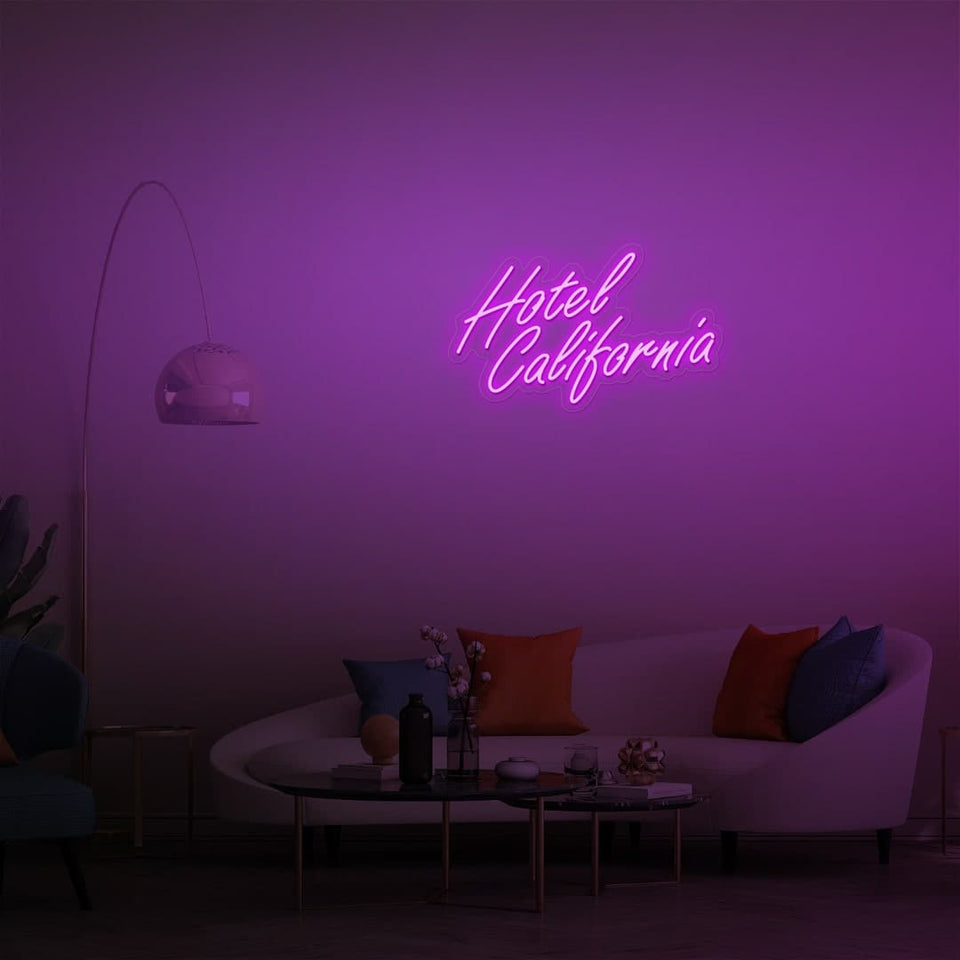 HOTEL CALIFORNIA PURPLE COLOR NEON SIGN