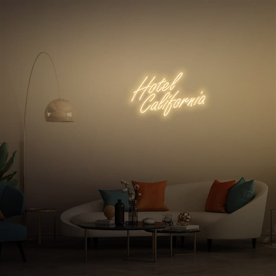 HOTEL CALIFORNIA WARM WHITE COLOR NEON SIGN