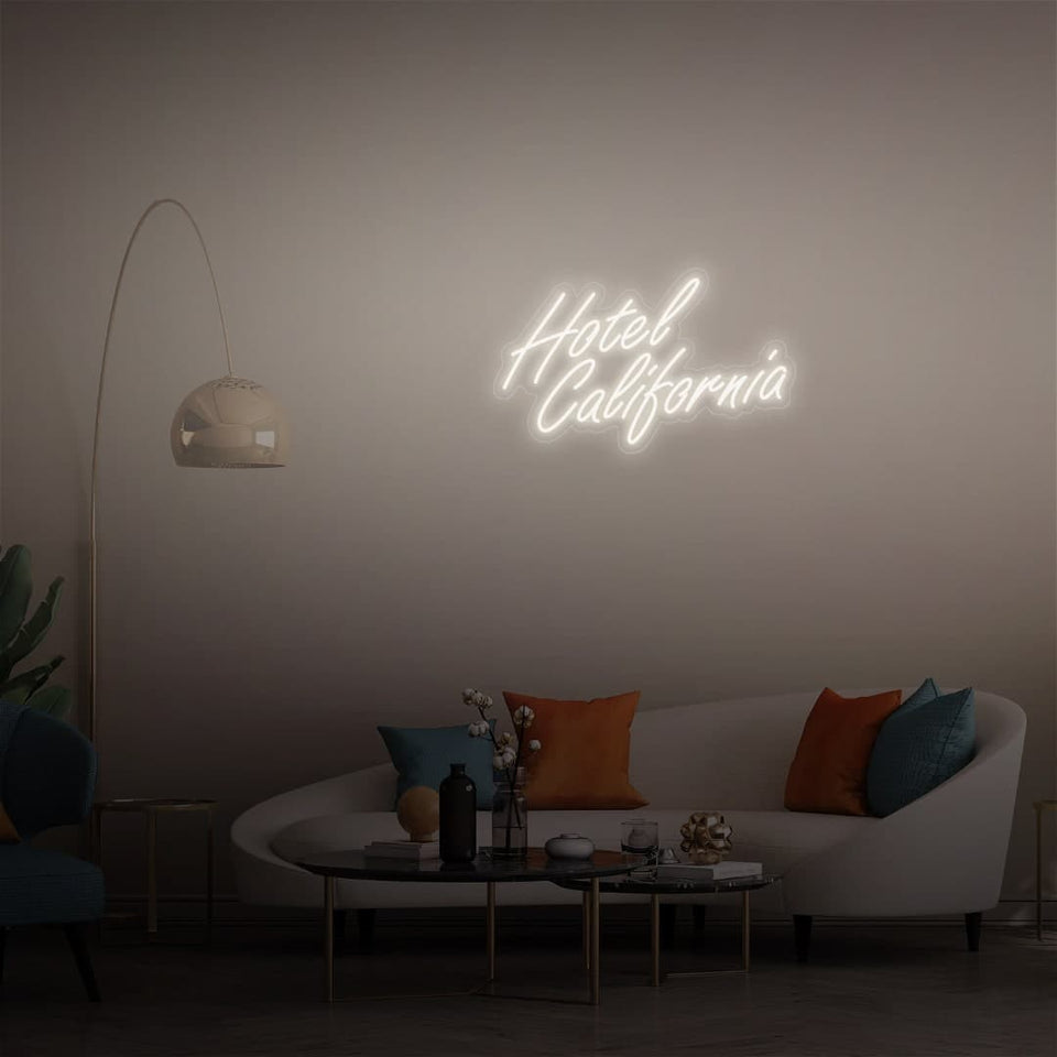 HOTEL CALIFORNIA WHITE COLOR NEON SIGN