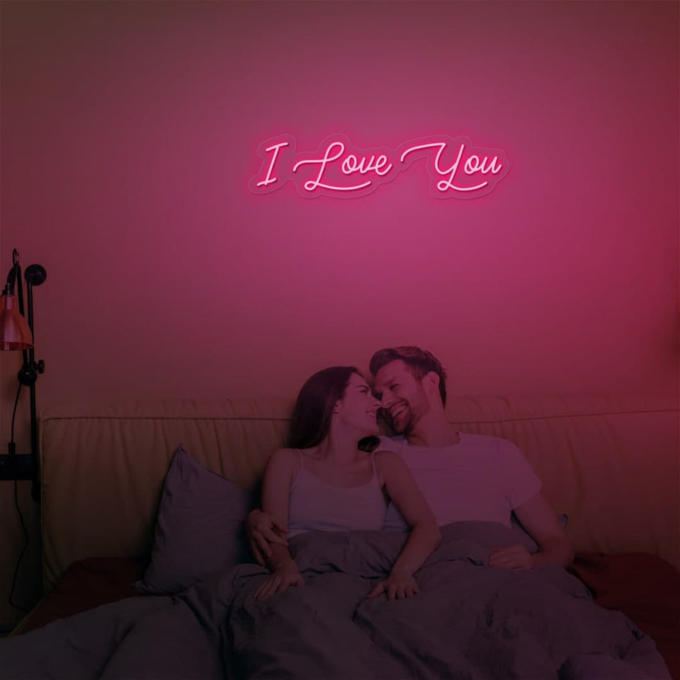 I LOVE YOU PINK COLOR NEON SIGN