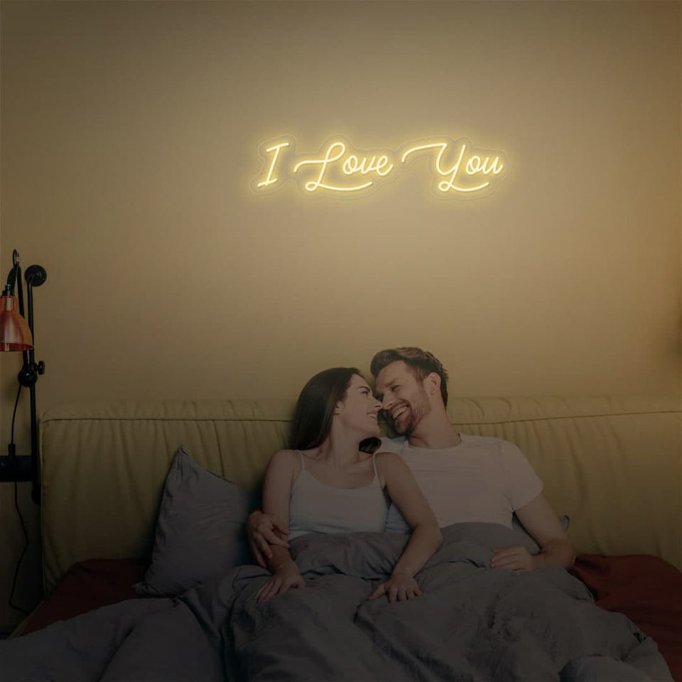 I LOVE YOU WARM WHITE COLOR NEON SIGN