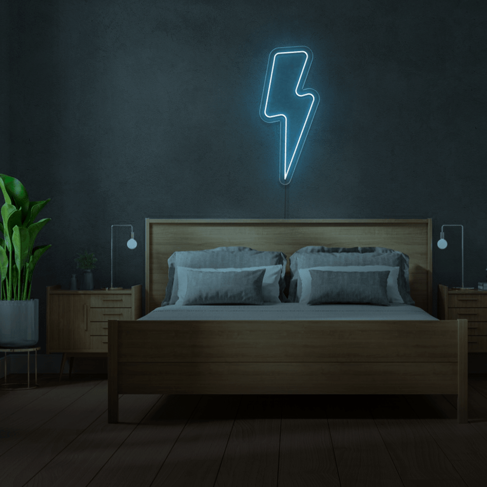 LIGHTNING BOLT HIGH BLUE COLOR LED NEON SIGN