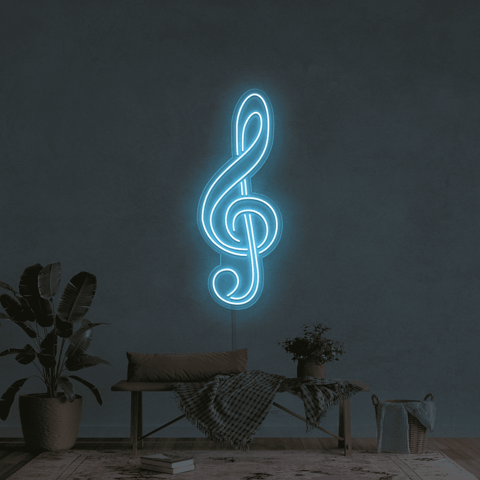 Treble Ice Blue Color LED Neon sign - made by Neon Marvels