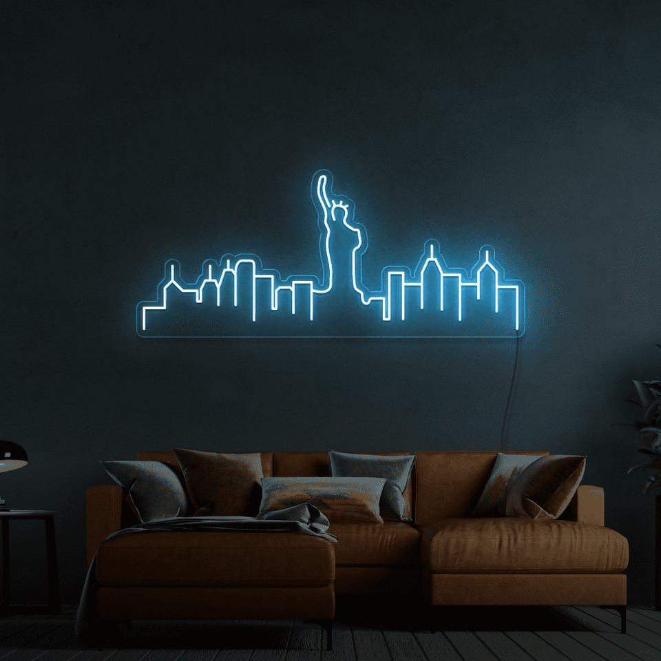 NEW YORK HIGH BLUE COLOR LED NEON SIGN