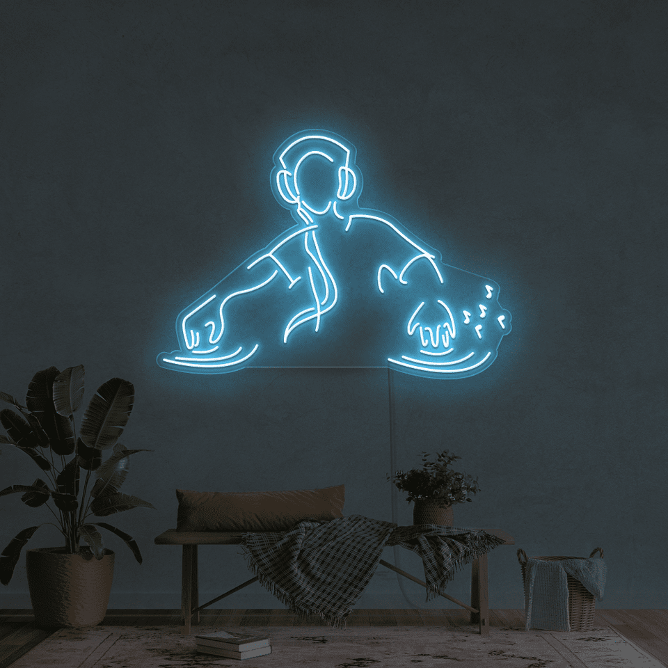 DJ player ice blue color LED neon sign - From Neonmarvels