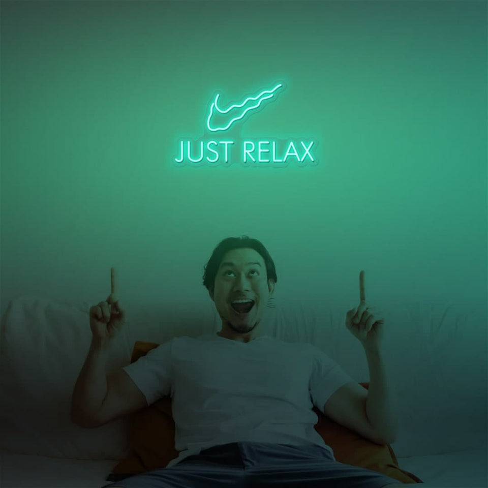 JUST RELAX MINT GREEN COLOR NEON SIGN