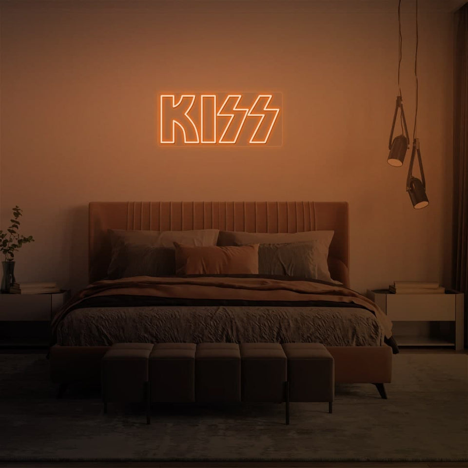 KISS BAND ORANGE COLOR NEON SIGN