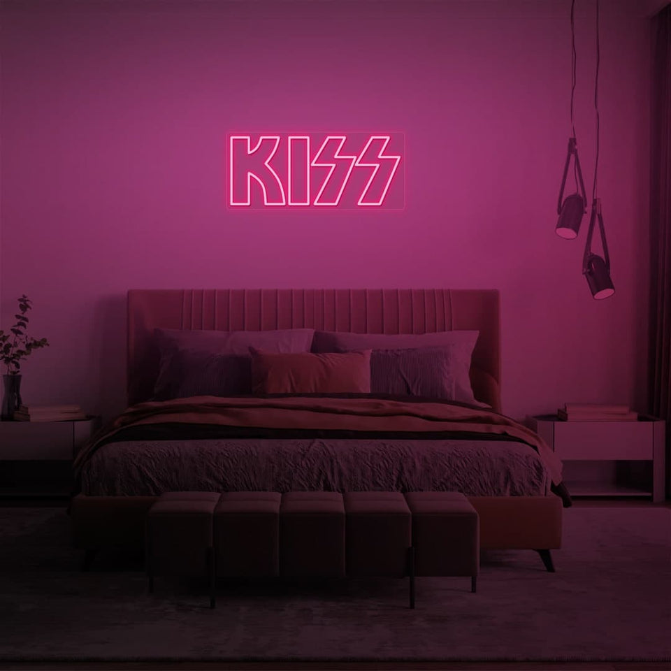 KISS BAND PINK COLOR NEON SIGN