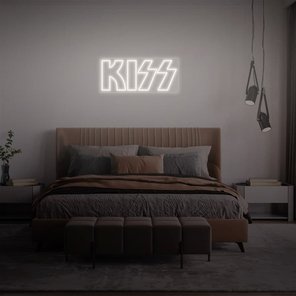 KISS BAND WHITE COLOR NEON SIGN