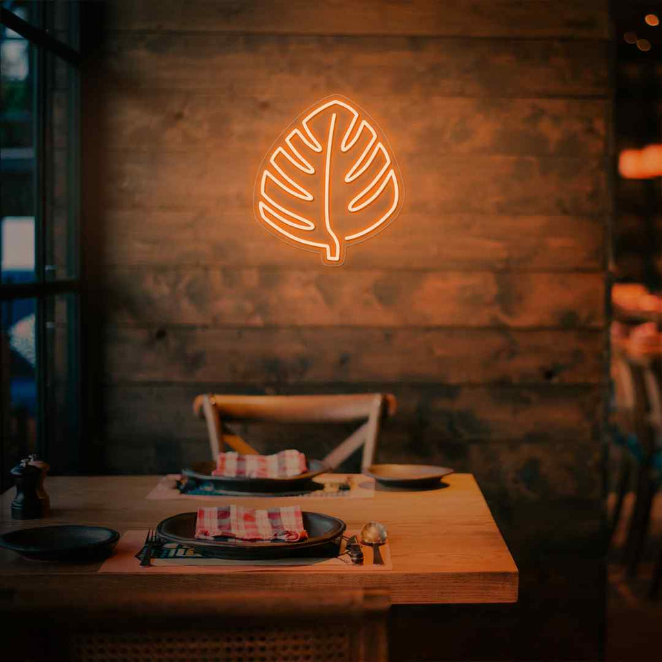 Leaf neon sign