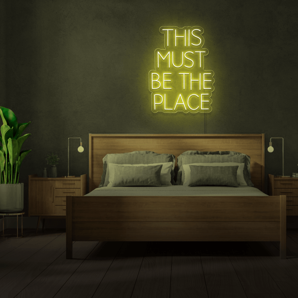 THIS MUST BE THE PLACE YELLOW COLOR LED NEON SIGN