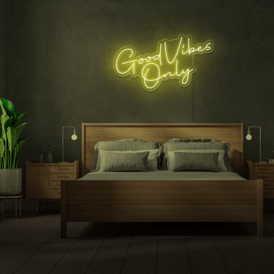 GOOD VIBES ONLY YELLOW COLOR LED NEON SIGN