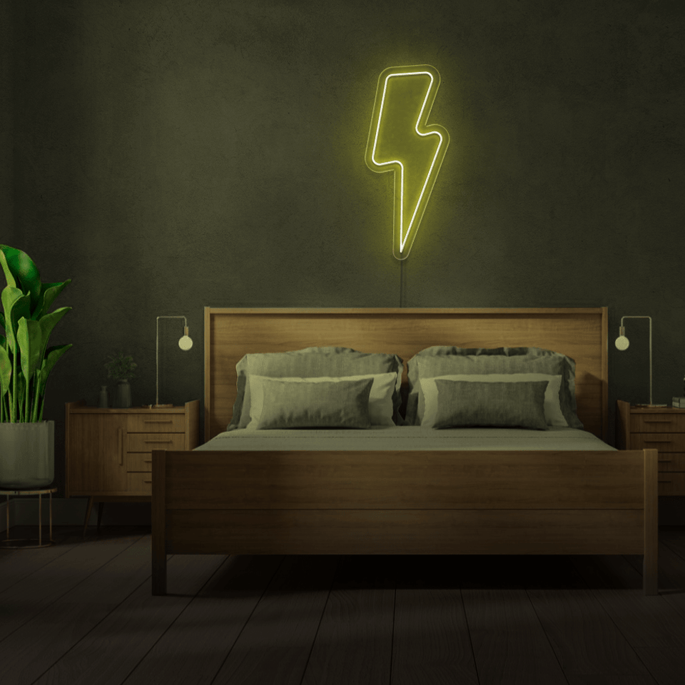 LIGHTNING BOLT YELLOW COLOR LED NEON SIGN