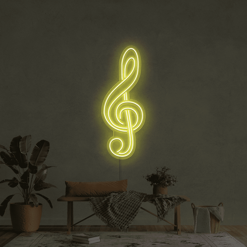 Treble Lemon Yellow Color LED Neon sign - made by Neon Marvels