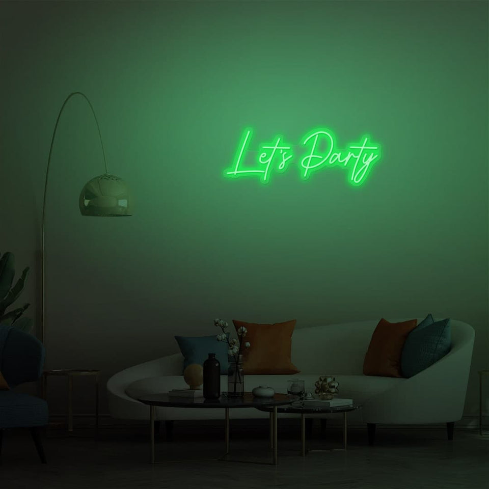 LETS PARTY GREEN COLOR NEON SIGN