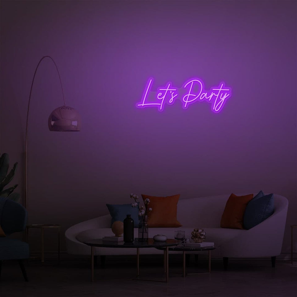 LETS PARTY PURPLE COLOR NEON SIGN
