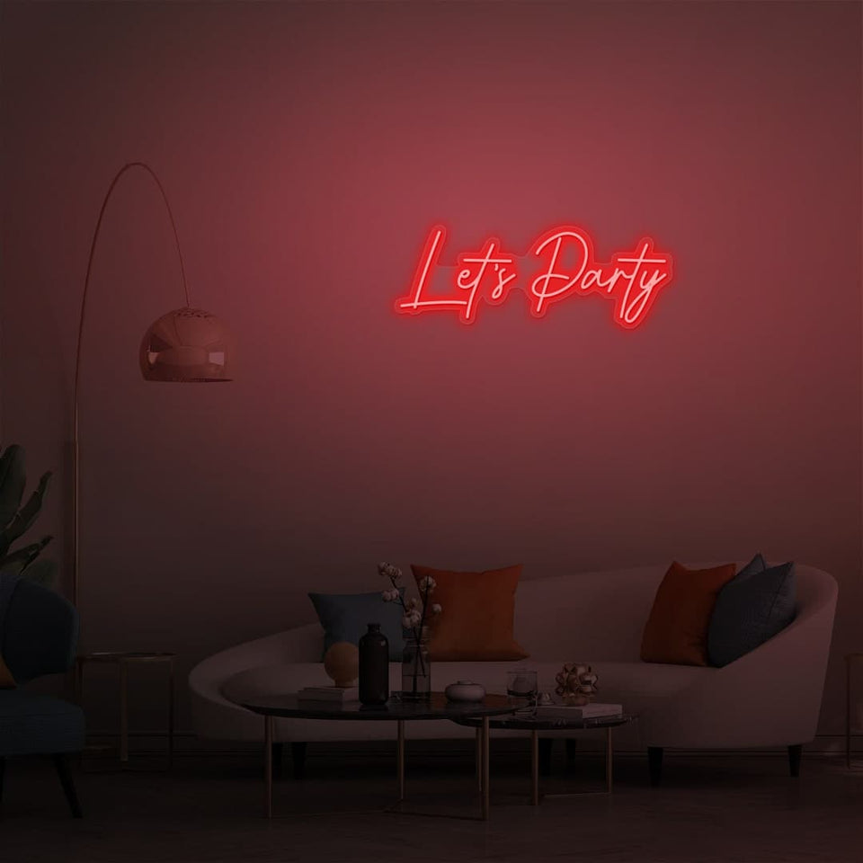 LETS PARTY RED COLOR NEON SIGN