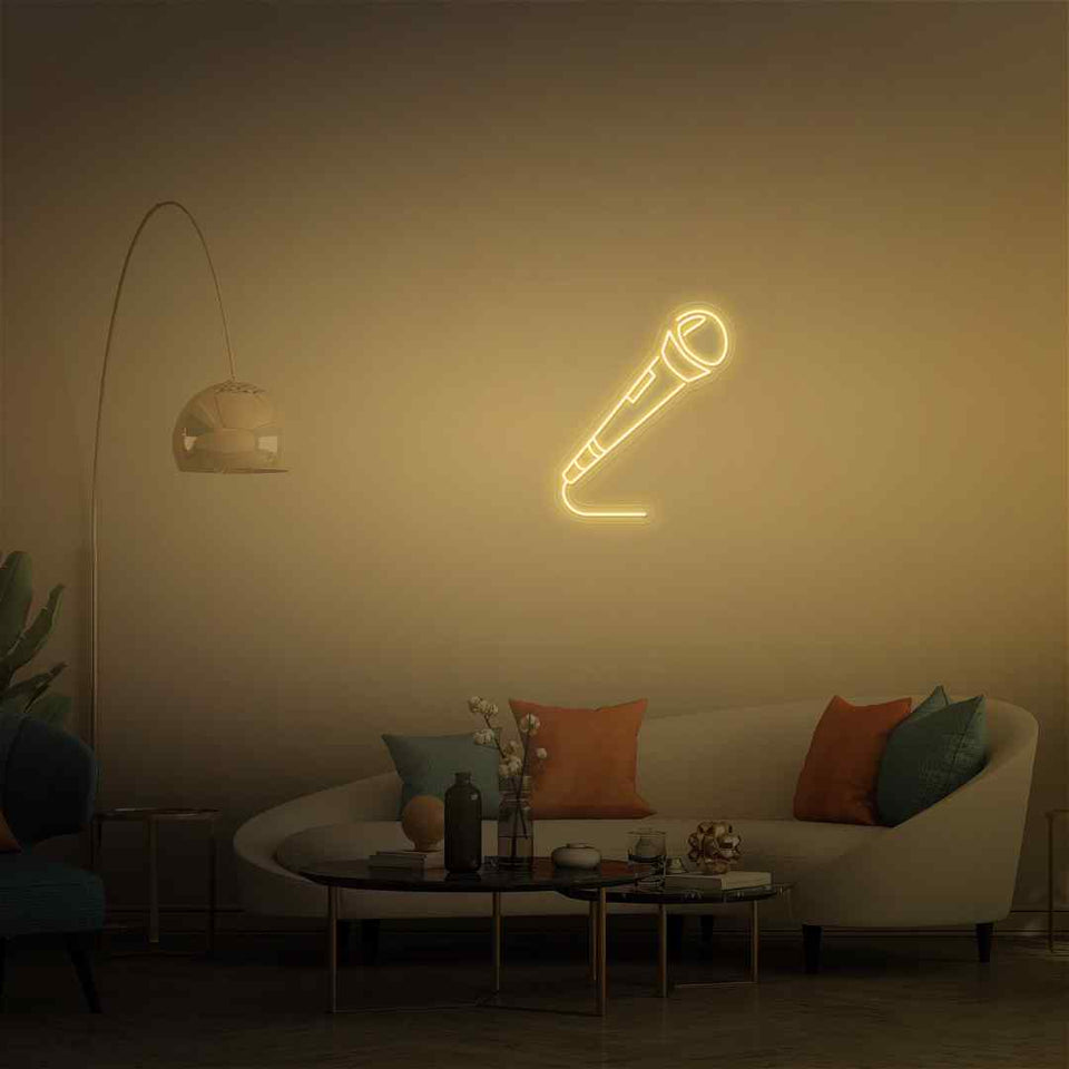 Microphone neon sign