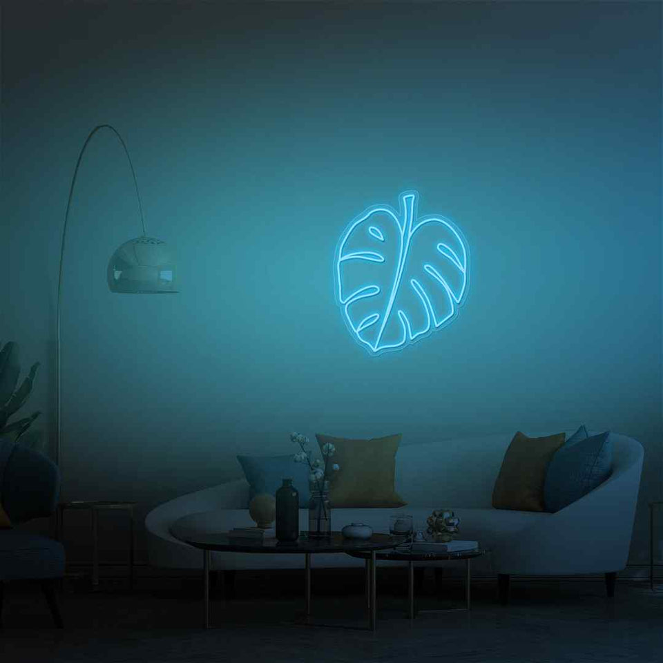 Monstera leaf neon sign